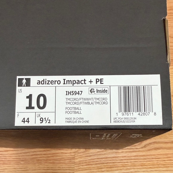 Adidas - Adizero Impact + PE  Men size 10 cleat:comes with box, no lid brand new - Picture 7 of 7
